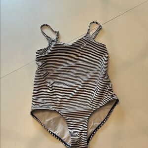 Vineyard vines Striped One-Piece Swimsuit in Navy and White